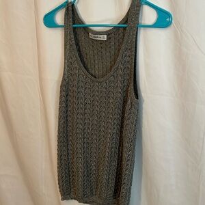 Zara silver and black sparkle crochet tank tops.  Sz L